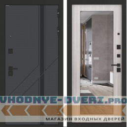 Входная дверь БН-12 с зеркалом ФЛЗ-603 Сандал белый