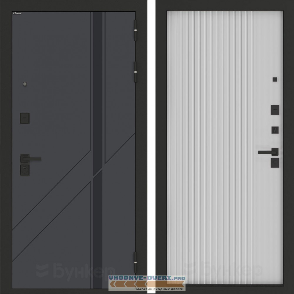 Входная дверь БН-12 с панелью ХОМС Белый софт рельеф