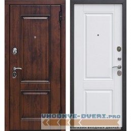Входная металлическая дверь Вена Винорит (Грецкий орех / Белый матовый)