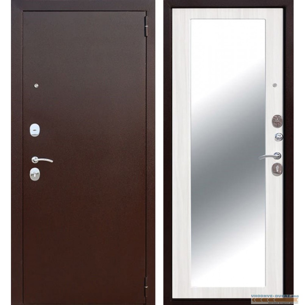 Входная металлическая дверь Царское Зеркало Maxi (Антик Медь / Ясень белый)
