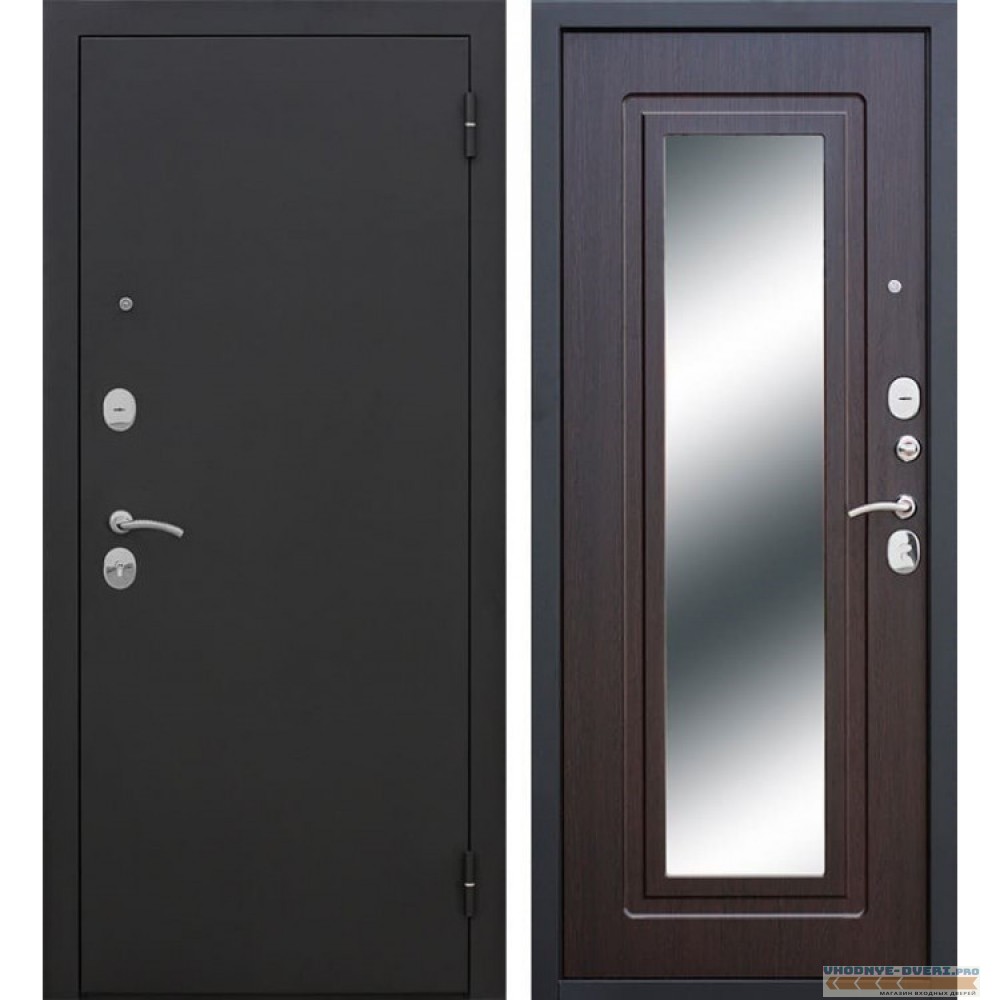 Входная металлическая дверь Царское Зеркало (Черный муар / Венге)