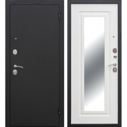 Входная металлическая дверь Царское Зеркало (Черный муар / Ясень белый)