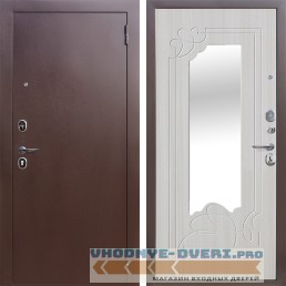 Входная металлическая дверь Ампир Зеркало (Антик Медь / Ясень белый)