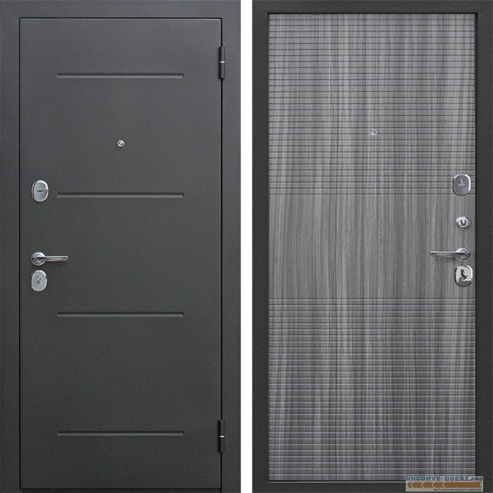 Входная металлическая дверь Гарда 7,5 см (Черный муар / Венге Тобакко)