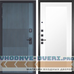 Входная дверь Гранит Бриони 010 Белый матовый с зеркалом