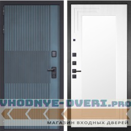 Входная дверь Гранит Бриони 019 Белый ясень с зеркалом