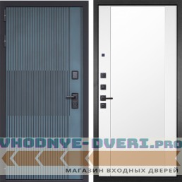 Входная дверь Гранит Бриони 024 Зеркало Макси белый матовый