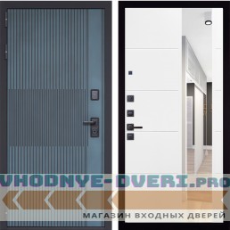 Входная дверь Гранит Бриони 083 Белый софт зеркало