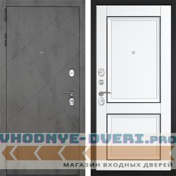 Входная дверь Гранит Дуэт 070 Две филенки с молдингом белый матовый Входная дверь Гранит Дуэт 070 Две филенки с молдингом белый матовый