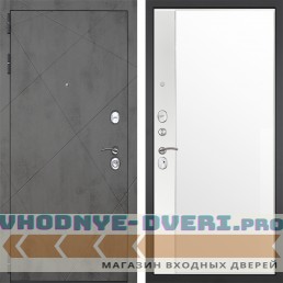 Входная дверь Гранит Дуэт 075 зеркало макси бок белое Входная дверь Гранит Дуэт 075 зеркало макси бок белое