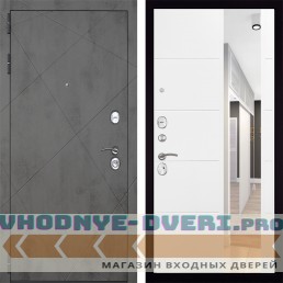 Входная дверь Гранит Дуэт 083 Белый софт зеркало Входная дверь Гранит Дуэт 083 Белый софт зеркало