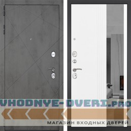 Входная дверь Гранит Дуэт 085 Белый рельеф софт с тонированным зеркало Входная дверь Гранит Дуэт 085 Белый рельеф софт с тонированным зеркало