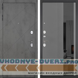 Входная дверь Гранит Дуэт 086 Серый рельеф софт с тонированным зеркало Входная дверь Гранит Дуэт 086 Серый рельеф софт с тонированным зеркало