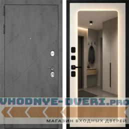 Входная дверь Гранит Дуэт 095 Парящее зеркало белый матовый Входная дверь Гранит Дуэт 095 Парящее зеркало белый матовый