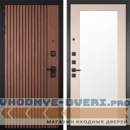 Входная дверь Гранит Шторм 014 Капучино c зеркалом