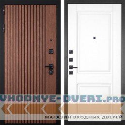 Входная дверь Гранит Шторм 035 Белая классика
