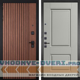 Входная дверь Гранит Шторм 068 Две филенки силк маус