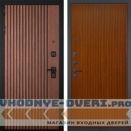 Входная дверь Гранит Шторм 087 Дуб кантри темный с фрезеровкой Входная дверь Гранит Шторм 087 Дуб кантри темный с фрезеровкой