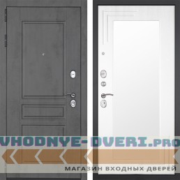 Входная дверь Гранит Лира 019 Белый ясень с зеркалом Входная дверь Гранит Лира 019 Белый ясень с зеркалом