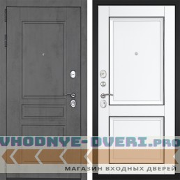 Входная дверь Гранит Лира 070 Две филенки с молдингом белый матовый Входная дверь Гранит Лира 070 Две филенки с молдингом белый матовый