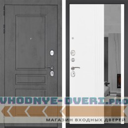 Входная дверь Гранит Лира 085 Белый рельеф софт с тонированным зеркало Входная дверь Гранит Лира 085 Белый рельеф софт с тонированным зеркало