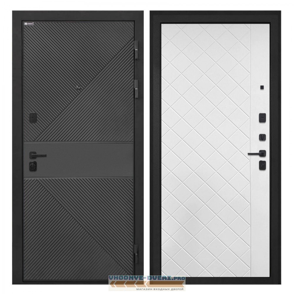 Интекрон Профит  ФЛ-613 черный (крашеный) ФЛ-Ромбы Силк ясень белый