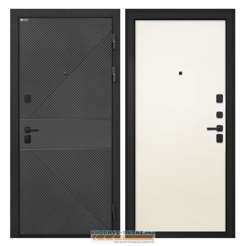 Интекрон Профит   ФЛ-613 черный (крашеный) Гладкая панель Силк жасмин