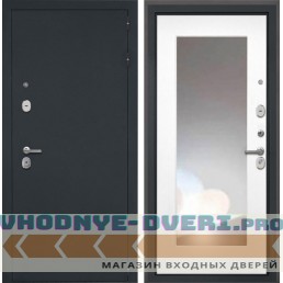 Дверь Интекрон Гектор ФЛЗ-120М с зеркалом (Белая матовая)