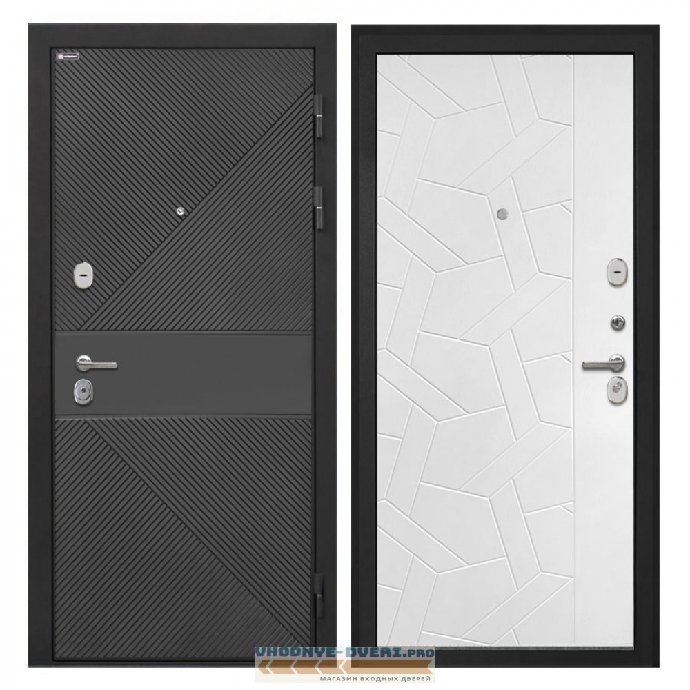 Интекрон Сицилия Remix ФЛ 613 черный (крашеный) ФЛ-306 Силк ясень белый