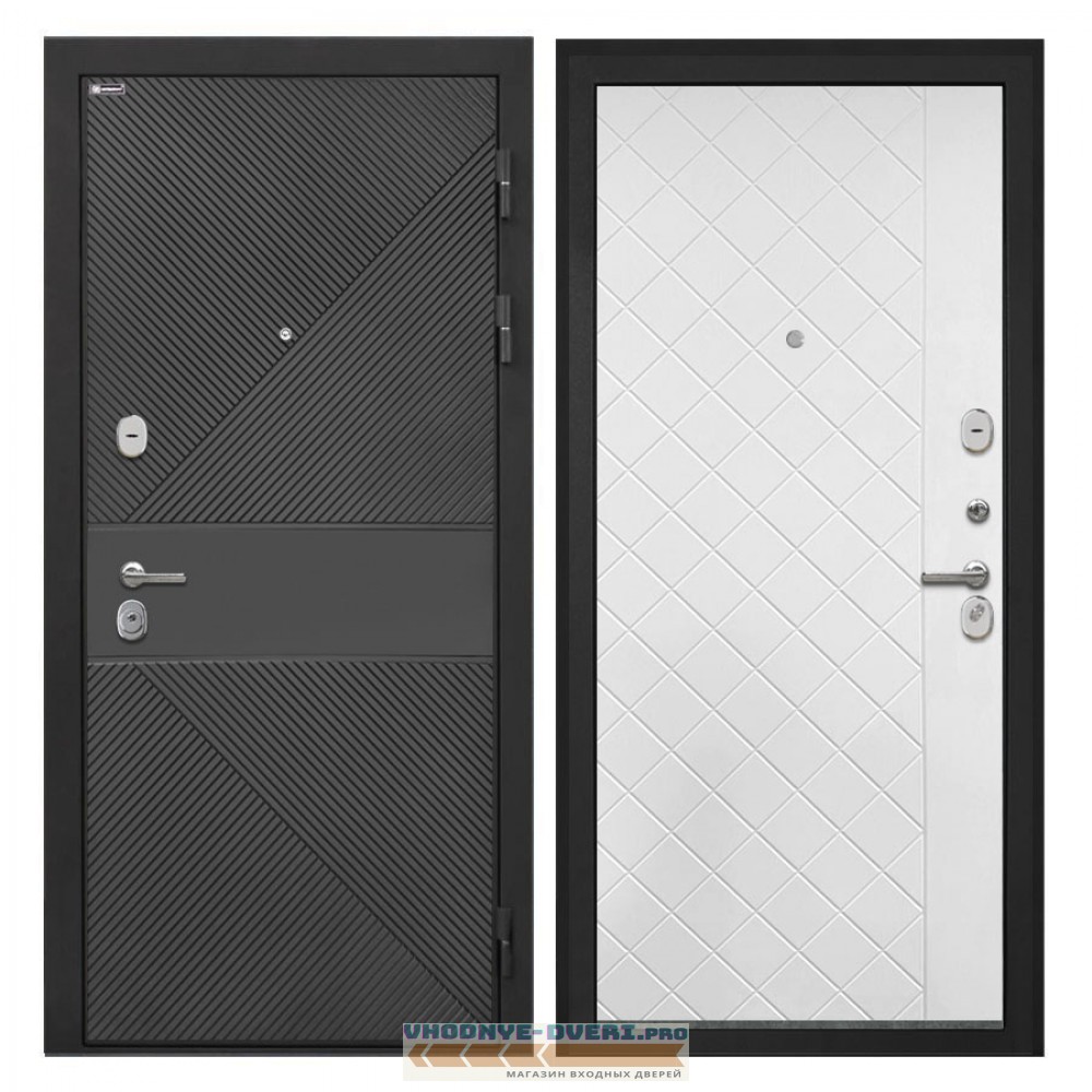 Интекрон Сицилия Remix ФЛ 613 черный (крашеный) ФЛ-Ромбы Силк ясень белый