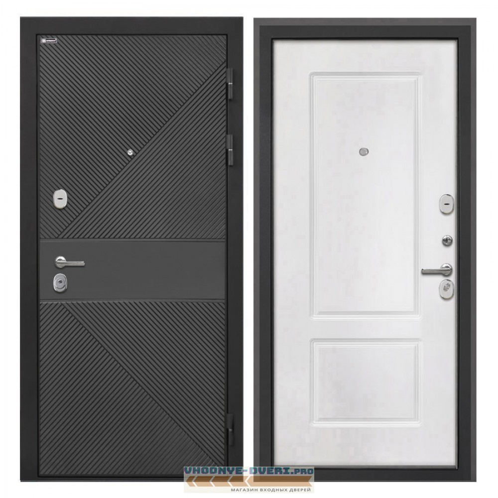 Интекрон Сицилия Remix ФЛ-613 черный крашеный КВ-2 белая матовая