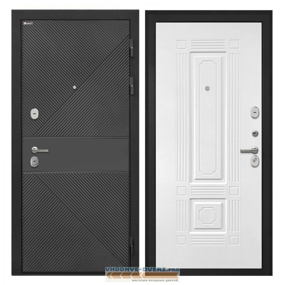 Интекрон Сицилия Remix ФЛ 613 черный (крашеный) ФЛ-2 Силк ясень белый