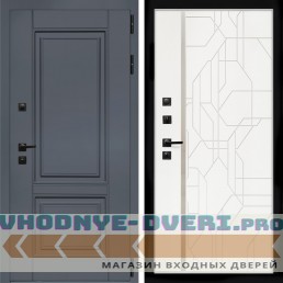 Входная дверь Inteko Афина Графит + Эверест нерж белый матовый