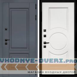 Входная дверь Inteko Афина Графит + МС-100 белый матовый