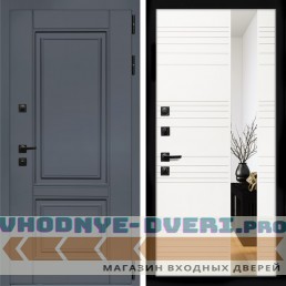 Входная дверь Inteko Афина Графит + Сити белый матовый