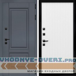 Входная дверь Inteko Афина Графит + Вертикаль белый матовый