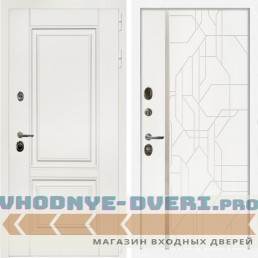 Входная дверь Inteko Афина Белый Мат + Эверест нерж белый матовый