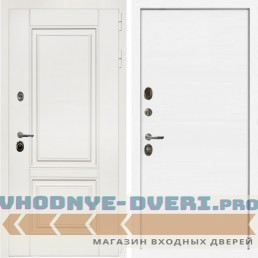 Входная дверь Inteko Афина Белый Мат + Гладкая белый матовый