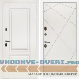 Входная дверь Inteko Афина Белый Мат + Лучи белый