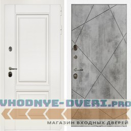 Входная дверь Inteko Афина Белый Мат + Лучи бетон светлый
