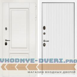 Входная дверь Inteko Афина Белый Мат + Вертикаль белый матовый