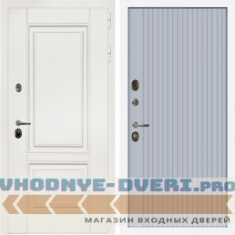 Входная дверь Inteko Афина Белый Мат + Вертикаль Силк маус