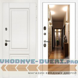 Входная дверь Inteko Афина Белый Мат + Зеркало белый софт
