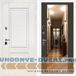 Входная дверь Inteko Афина Белый Мат + Зеркало венге