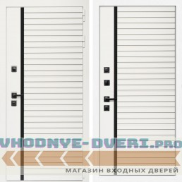 Входная дверь Inteko Агата Вайт (Бел мат, черное стекло) + Агата