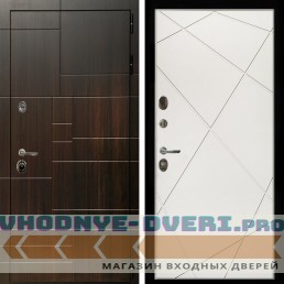 Входная дверь Inteko Домино + Лучи белый