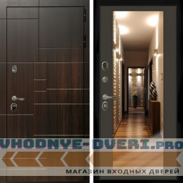 Входная дверь Inteko Домино + Зеркало венге