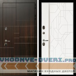 Входная дверь Inteko Домино + Эверест нерж белый матовый