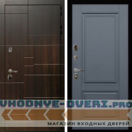 Входная дверь Inteko Домино + ФЛ-117 с полосками графит