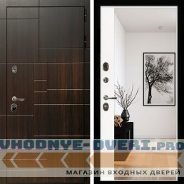 Входная дверь Inteko Домино + Зеркало панорама Белый софт